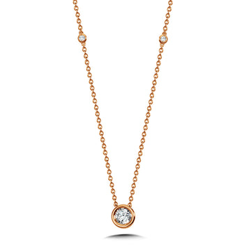 14K Rose Gold Diamond Star Diamond Solitaires